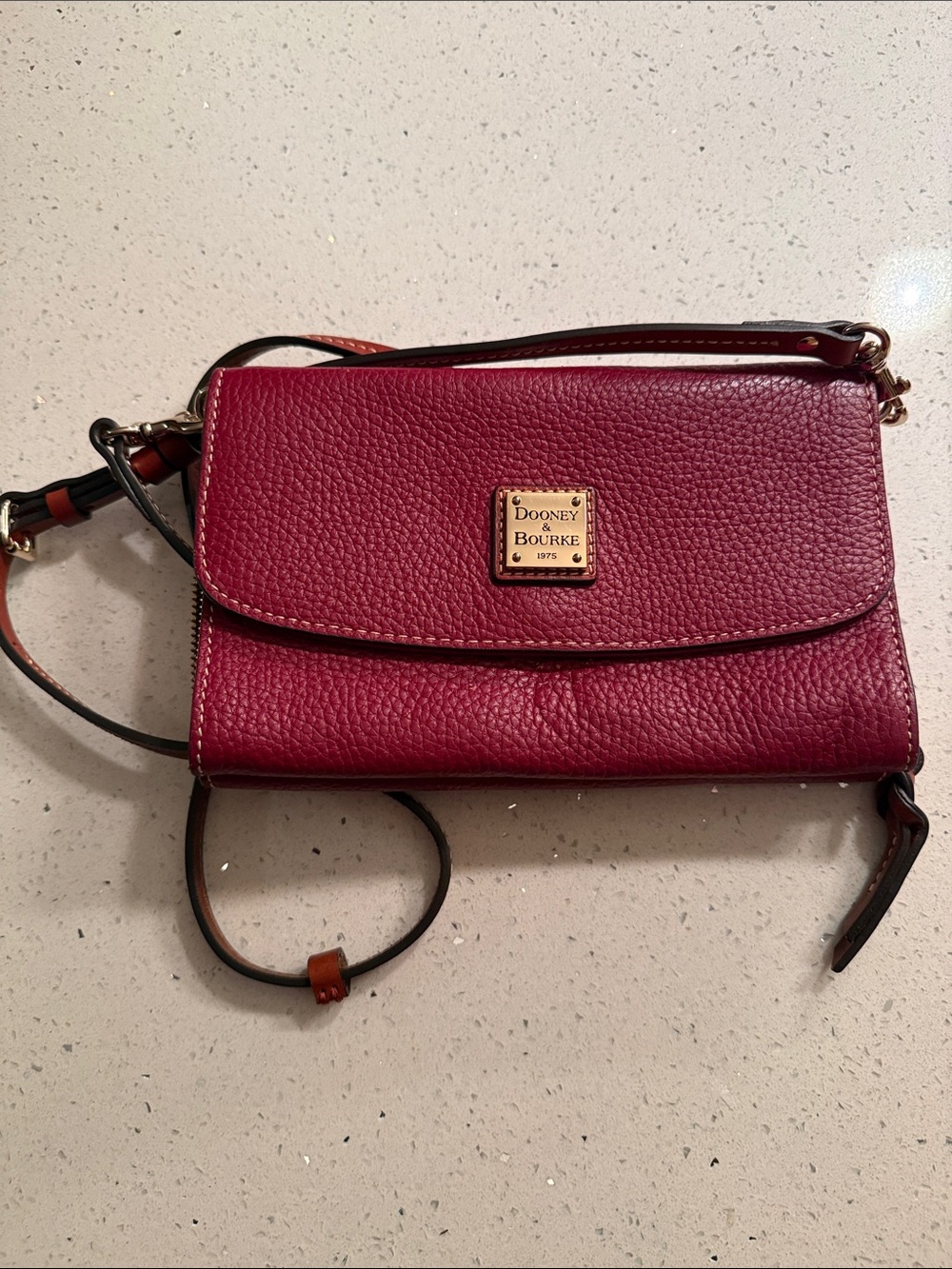 Dooney & Bourke Berry Red Pebble Leather Crossbody